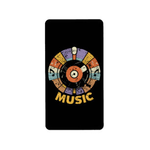 klassische Musik Retro Adressaufkleber