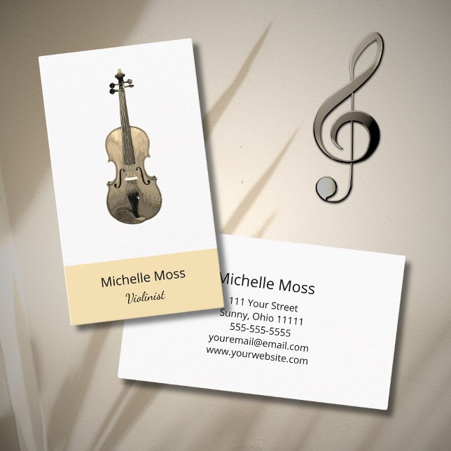 Klassische Musik Violinist Simple Violin Performer Visitenkarte (Von Creator hochgeladen)