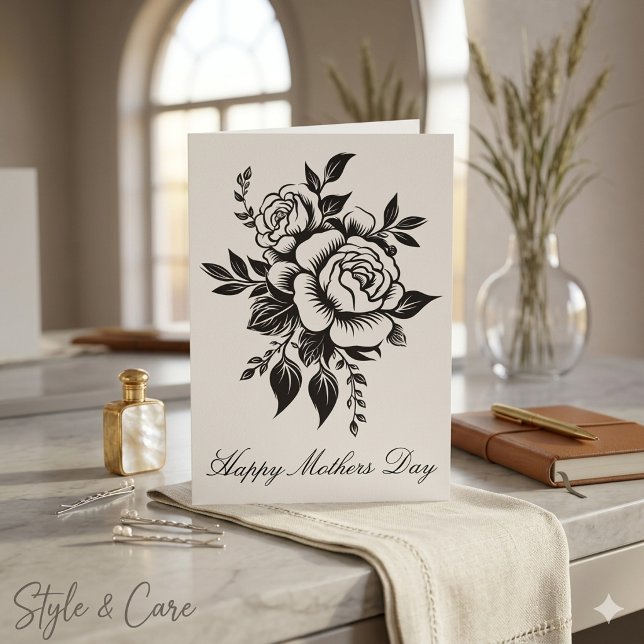 Klassische Muttertags-Blumengrußkarten Karte (Classic Happy Mothers Day Floral Greeting Cards)