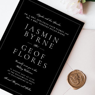 Klassische Namen   Gerahmte Hochzeit Einladung