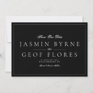 Klassische NAMEN Schwarz-Weiß-Gerahmte Hochzeit Save The Date
