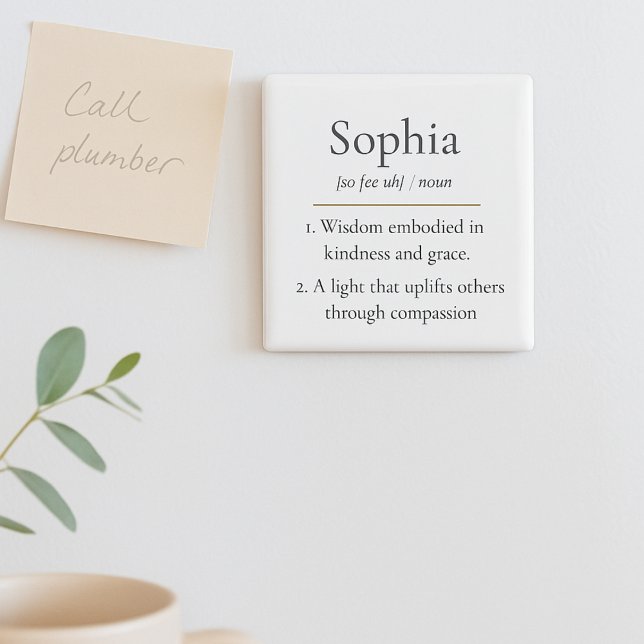 Klassische Namensbedeutung Magnet (White minimal tones and defined wording shape a name meaning meant for thoughtful everyday moments.)