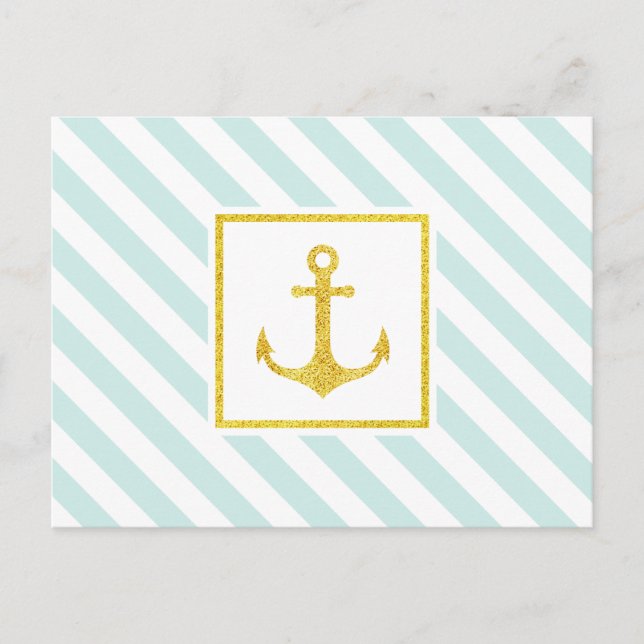Klassische Nautical Design Imitate Glitzer Anchor Postkarte (Vorderseite)