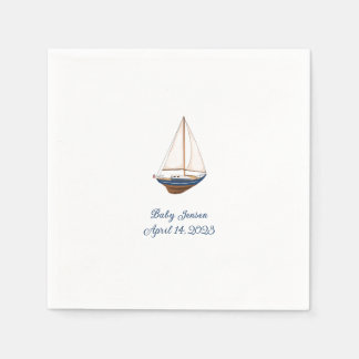 Klassische Nautical Sailboat Custom Baby Dusche Serviette