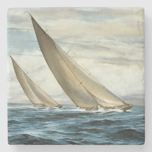 Klassische nautische Malerei Steinuntersetzer (Vorderseite)
