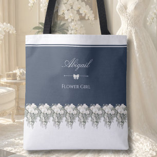 Klassische Navy-Blau-Orchideen-Blumenmädchen-Tasch