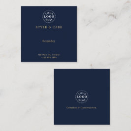 Klassische Navy-Blue-Visitenkarte Elegantes Design Telefonnummerkarte