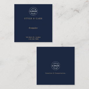 Klassische Navy-Blue-Visitenkarte Elegantes Design Telefonnummerkarte