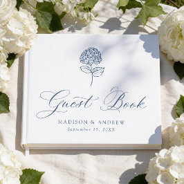 Klassische Navy-Hortensien-Hochzeit Gästebuch