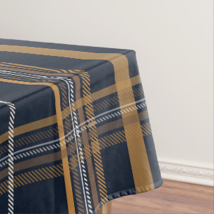 Klassische Navy-Kamel-Kariert-Ästhetik Tischdecke