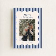 Klassische Navy-Streifen-Foto-Weihnachtskarte