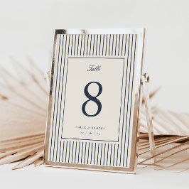 Klassische Navy-Streifentabelle 5x7 Hochzeitstisch