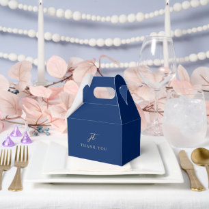 Klassische Navy- und Creme-elegante Hochzeit Geschenkschachtel