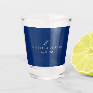 Klassische Navy- und Creme-elegante Hochzeit Schnapsglas