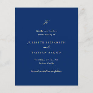 Klassische Navy- und Creme-Hochzeit - Save the Dat Flyer