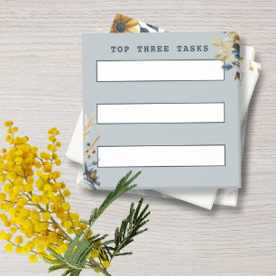 Klassische Navy- und Gold-Blumen-To-Do-Liste Post-it Klebezettel