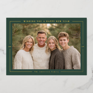 Klassische Neujahrsfoto mit Rahmen Folien Feiertagskarte
