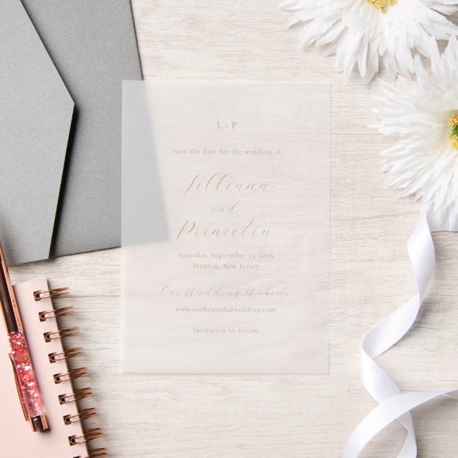 Klassische neutrale Monogramm-Hochzeit Save the Da (Hochzeit)
