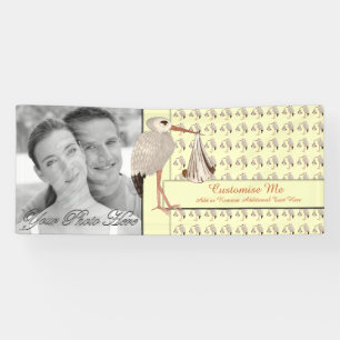 Klassische neutrale Person 2 des Storch-(Baby auf Banner