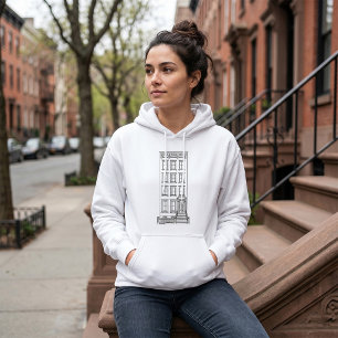 Klassische New Yorker Treppenhaustür-Wohnung Zeich Hoodie