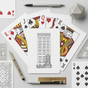 Klassische New Yorker Treppenhaustür-Wohnungszeich Spielkarten