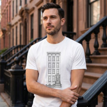 Klassische New Yorker Treppenhaustür-Zeichnung 