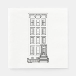 Klassische New Yorker Treppenhauswohnung Zeichnung Serviette