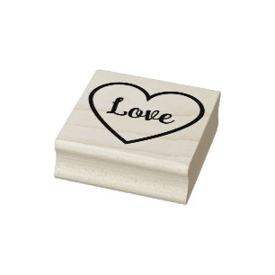 Klassische Niedlich-Chic-Liebe Herz-Kontur Gummistempel