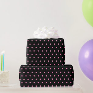 Klassische Niedliche Retro Polka Dots Black Pink Geschenkpapier