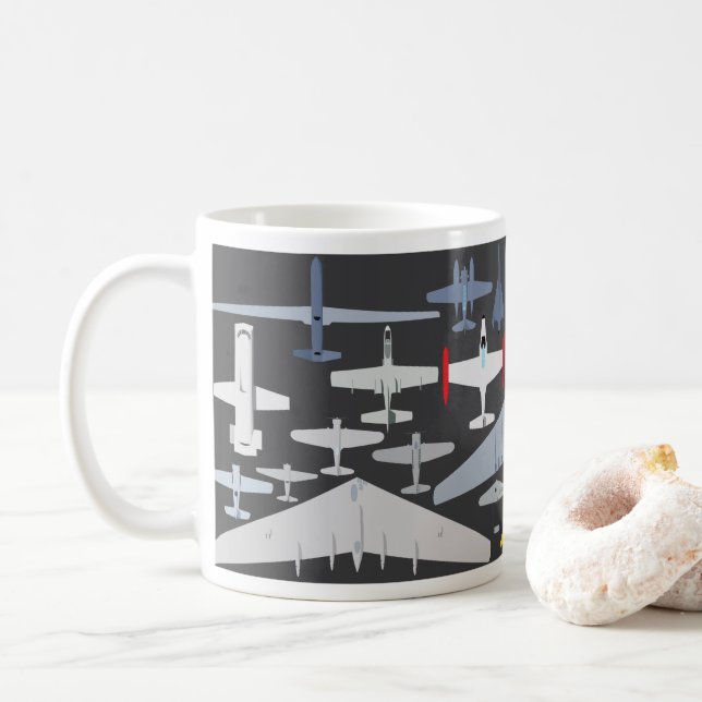 Klassische Northrop-Flugzeug-Tasse Kaffeetasse (Mit Donut)
