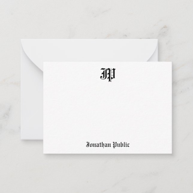 Klassische Nostalgische Alte Englische Kalligraphi Mitteilungskarte (Vorderseite)