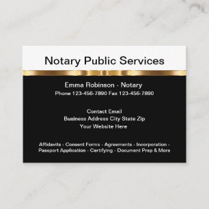 Klassische Notarkarten für Unternehmen Visitenkarte