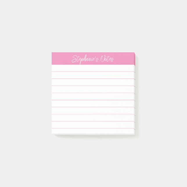 Klassische Notizen mit rosa Linien (Vorderseite)