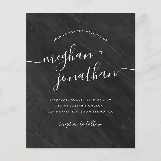 Klassische Obsidian Black Marble Wedding (Vorderseite)