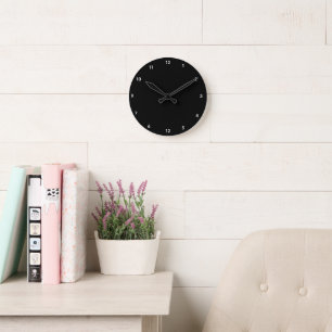 Klassische Obsidian-Schwarze Runde-Acrylmauer-Uhr Runde Wanduhr