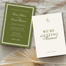 Klassische Oliven-Grün und Elfenbein-Hochzeit