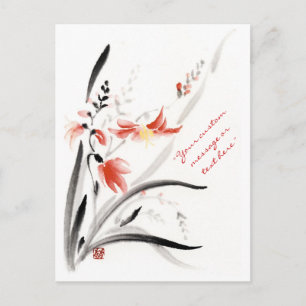 Klassische orientalische chinesische Sumi-e-Tusche Postkarte