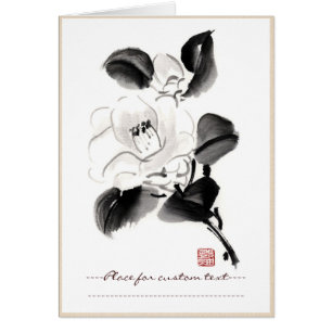 Klassische orientalische Sumi-e Tintenfarbe Blume
