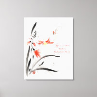 Klassische orientalische Sumi-e Tintenfarbe Blume