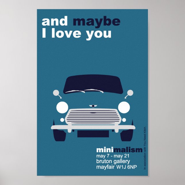 Klassische Original Mini Car Minimalistische Kunst Poster (Vorne)