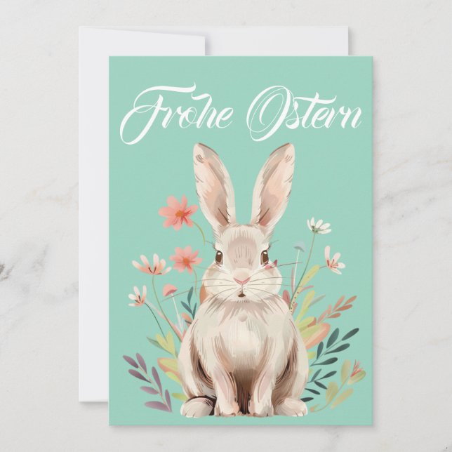 Klassische Osterkarte "Frohe Ostern" Feiertagskarte (Vorderseite)