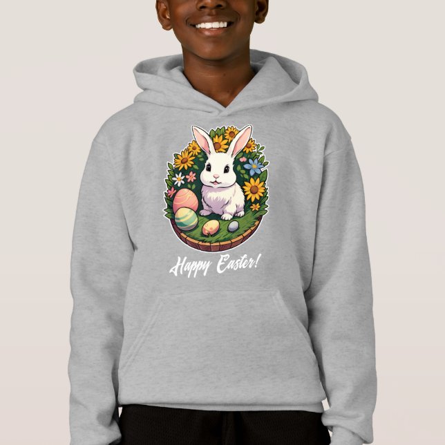Klassische Ostersonnige Illustration. Frohe Ostern Hoodie (Vorderseite)