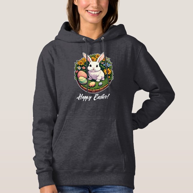 Klassische Ostersonnige Illustration. Frohe Ostern Hoodie (Vorderseite)