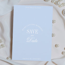 Klassische Pastellblaue Elegante Save-the-Date-Kar Save The Date