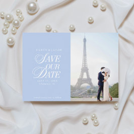 Klassische Pastellblaue Elegante Save-the-Date-Kar Save The Date