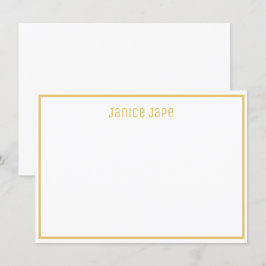Klassische Personalisierte, goldene und weiße Note Einladung