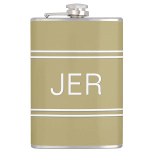 Klassische personalisierte Monogramm-Initialen Tri Flachmann