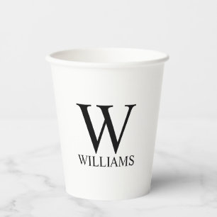 Klassische Personalisierte Monogramm- und Namenspa Pappbecher