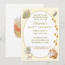 Klassische Peter Hase Baby Shower Einladung