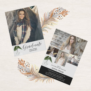 Klassische Pflanze Pot Script 5 Foto Memory Abschl Einladung